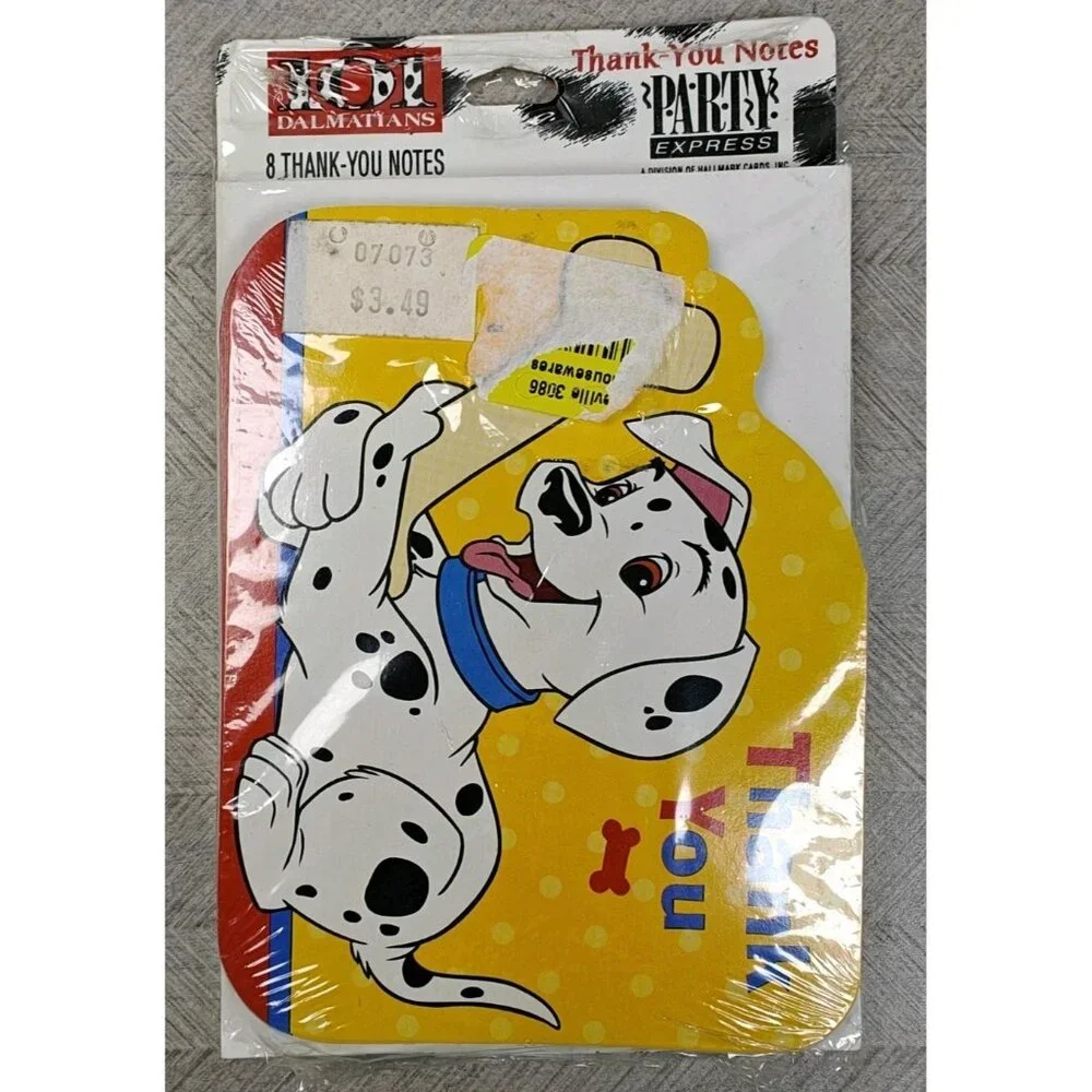 NEW Vintage 101 Dalmatians Thank You Notes w/Envelopes 8-Pack Hallmark Disney